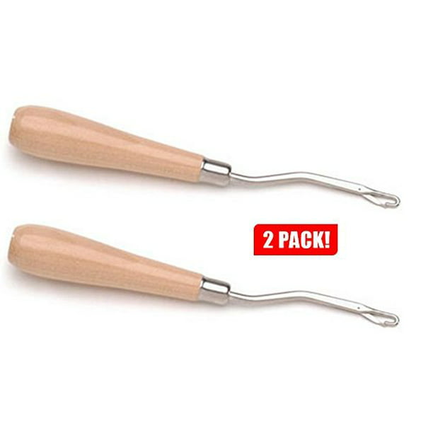 Set of 2 Latch Hook Tool Bent Wooden Handle 6.5 Inches Fast free shipping!